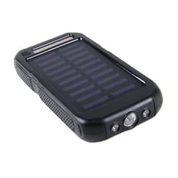 Powerbank 10000mAh med Solcelleopladning - Sort