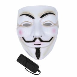 Anonym LED Halloween maske Hvid