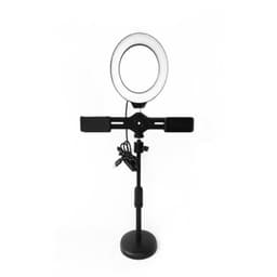 Siirrettävä jalusta (30 cm) LED-renkaalla (16 cm) ja kaukosäätimellä, 3 vaaleaa väriä, himmennettävä