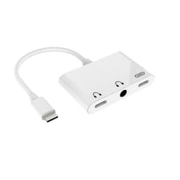 USB type-C -äänisovitin USB C: lle, 3,5 mm, PD-pikalataus Valkoinen