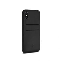 Twelve South iPhone X/Xs Cover Relaxed Leather Ægte Læder Kortfickor Sort