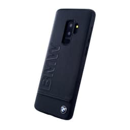 BMW Deksel till Samsung Galaxy S9 Plus Ekte Skinn BMW Text Svart
