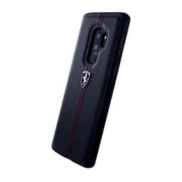 Ferrari Vertical Stripe Deksel till Samsung Galaxy S9 Plus Ekte Skinn Svart