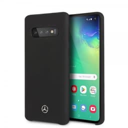 Mercedes Benz Samsung Galaxy S10 Cover Silikonee Logo Sort