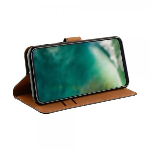 Étui Portefeuille Rabat Pour IPhone 11 - Xqisit Slim Wallet, Design E.T., Noir En Faux Cuir