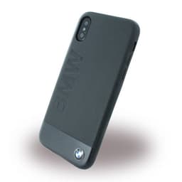 BMW Deksel till iPhone X/Xs Ekte Skinn BMW Text Svart