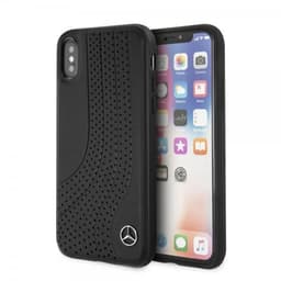 Mercedes Benz iPhone X/Xs Cover Hård Plastikik VågMønster Logo Sort