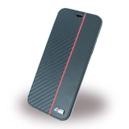 BMW Fodral till iPhone X/Xs PU-läder Kolfiberlook PU-läder Svart Röd