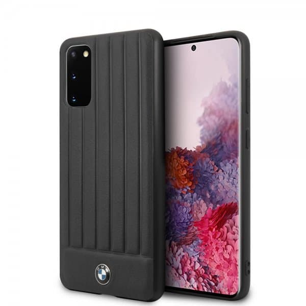 BMW Samsung Galaxy S20 Cover Leather Lines Sort