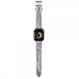 LAUT Apple Watch 38/40mm Armbånd Metallic Leather Sølv