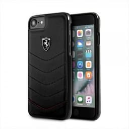 Ferrari iPhone 8/7 Deksel Svarta SStoffn Ferrari Logo Ekte Skinn Svart