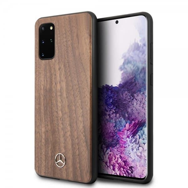 Mercedes Benz Samsung Galaxy S20 Plus Cover Wood Line Brun