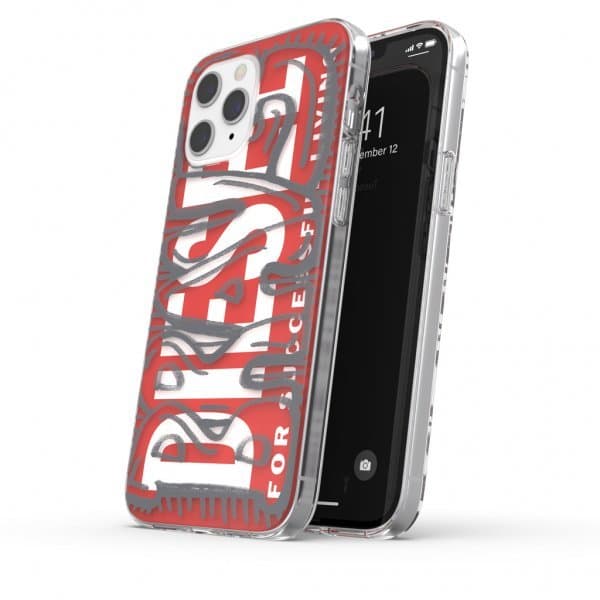 Diesel iPhone 12 Pro Max Skal Snap Case Clear AOP Red/Grey