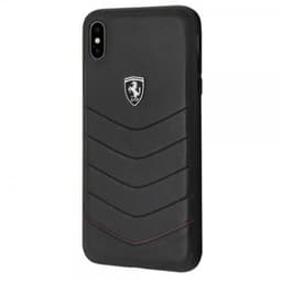 Ferrari iPhone Xs Max Deksel Svarta SStoffn Ferrari Logo Ekte Skinn Svart