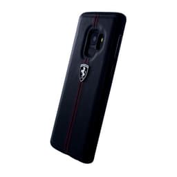 Ferrari Vertical Stripe Deksel till Samsung Galaxy S9 Ekte Skinn Svart