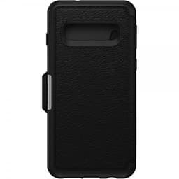 Samsung Galaxy S10 Plus Etui Strada Series Ekte Skinn Svart