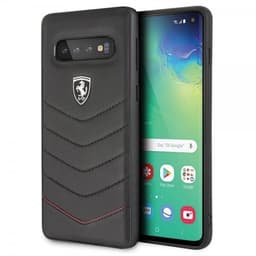 Ferrari Samsung Galaxy S10 Plus Cover SStofn Ferrari Logo Ægte Læder Sort