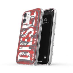 Diesel iPhone 12 Mini Deksel Snap Case Clear AOP Red/Grey