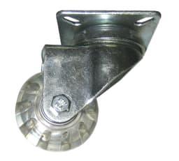 Møbelhjul 48 mm. Drejelig - Klar gummi