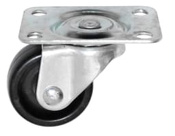 Møbelhjul med plate svart - 30 mm