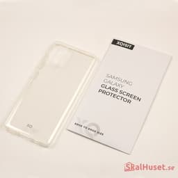 XQISIT Samsung Galaxy A21s Cover ProtecTion Pack med Skærmbeskytter Transparent Klar