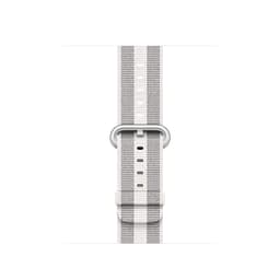 Apple Watch armband 42 mm vävt nylon (vit rand)