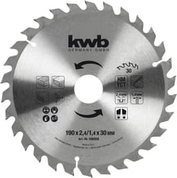 Cirkelsågklinga, hårdmetall, Ø190/Ø30 mm, 69 tänder