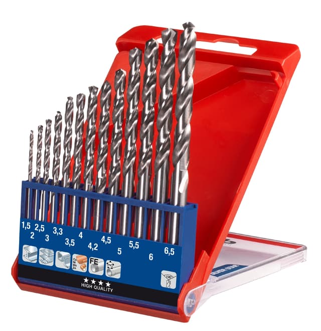 HSS-bor, Silver Star, 1,5-6,5 mm i kasse, 13 deler