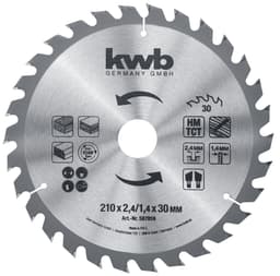 Sirkelsagblad, hardmetall, Ø210/Ø30 mm, 78 tenner
