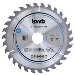 Rundsavsklinge, TCT, medium, Ø190/Ø30 mm, 30 tænder