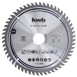Cirkelsågklinga, TCT, fin, Ø190/Ø30 mm, 56 tänder