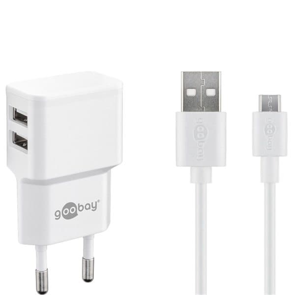 USB-Laddare med MicroUSB-kabel 2,4A
