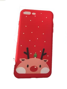 Mobiilikotelo iPhone 7/8 Plus, joulumotiivilla Puhdas - punainen