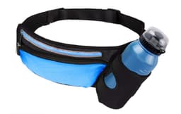 Taljeveske med flaskeholder og mobilrom - blå / svart