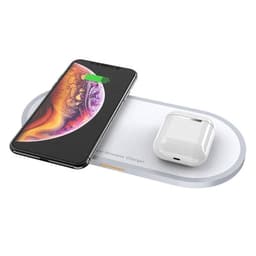 Dobbel trådløs lader 2x10W - hvit