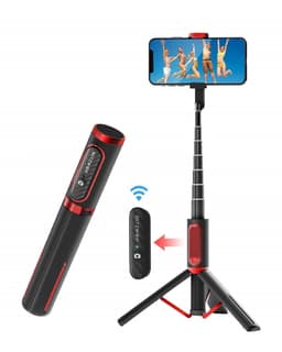 Selfiestang / Tripod Aluminium - uttrekkbar og med fjernkontroll - svart