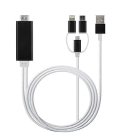 3-i-1 USB-C / Micro USB / Lightning til HDMI-adapter
