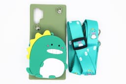 3D-kannettava suoja Samsung Galaxy Note 10 Plus, sisäänrakennettu lompakko - Dinosaurus, vihreä
