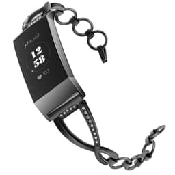 Fitbit Charge 3/4 rannekoru ruostumaton teräs musta (L)