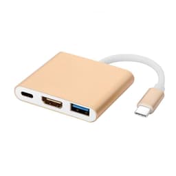 USB-C Multiport-adapter til USB 3.0, USB-C 3.1, 4K HDMI-kompatibel guld