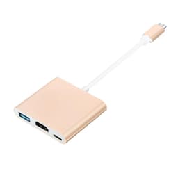 USB-C Multiport Adapter til USB, HDMI og USB-C - Guld