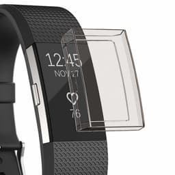 Fitbit Charge 2 silikonikuori näytönsuojalla - harmaa läpinäkyvä