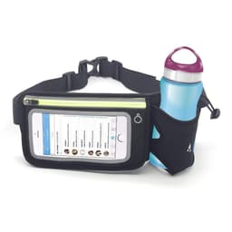 Løpsbelte Midjeveske med flaskeholder og gjennomsiktig mobilrom - svart