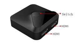 Manuell dubbelriktad HDMI switch/splitter 2x1/1x2 - 4K