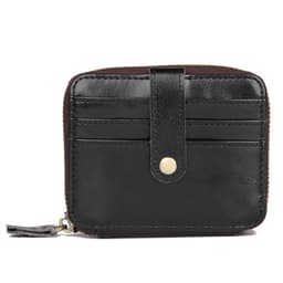 Kortholder med RFID-beskyttelse - ekte lær - svart