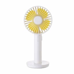 Handfläkt / bordsfläkt uppladdningsbar med sminkspegel - vit