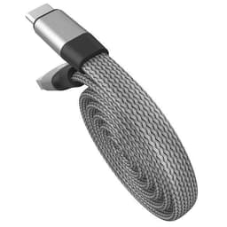 USB-C kabel för data och snabbladdning - nylon - 1 m - grå