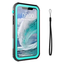 iPhone 11 kotelo / kotelo musta / turkoosi