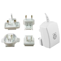 Raspberry Pi kansainvälinen virtalähde (valkoinen)