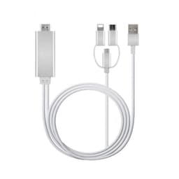 3-in-1 USB-C / Micro USB / Lighting till HDMI Adapter - vit